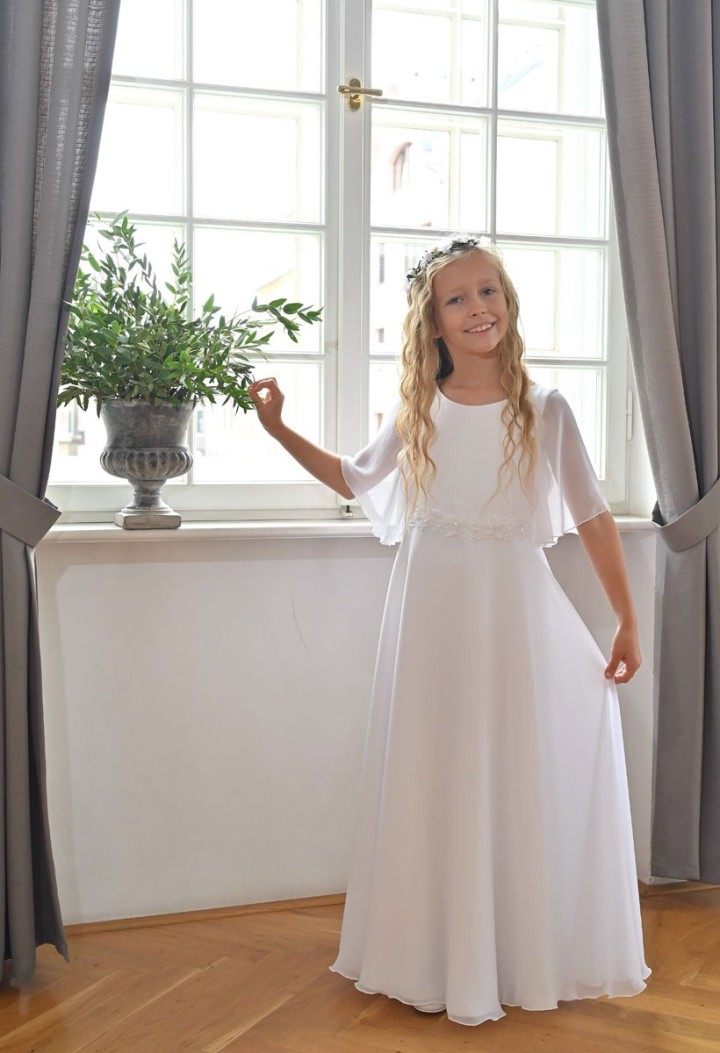 sukienka komunijna muślinowa
