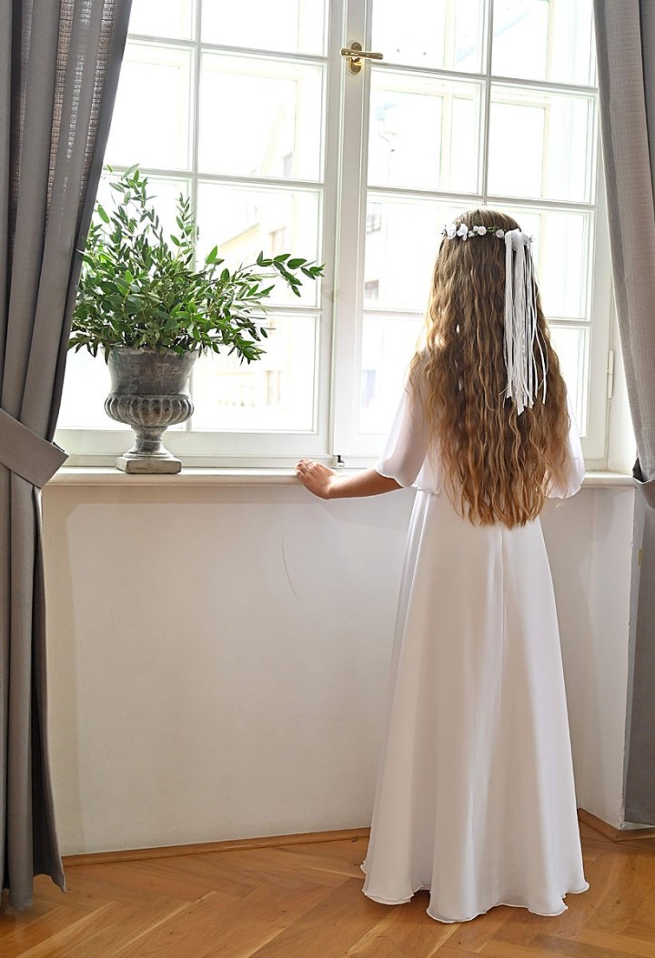 sukienka komunijna z muślinu