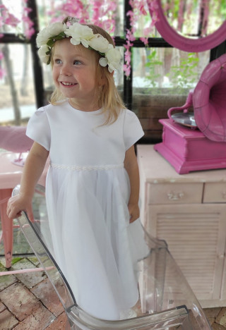 Schneewittchen Kleid perfekt für Taufe oder Geburtstag Bella weiß - MKMaryla