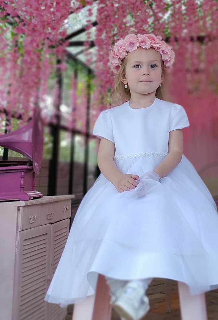 Zjawiskowa sukienka dla małej księżniczki Bella biała - MKMaryla