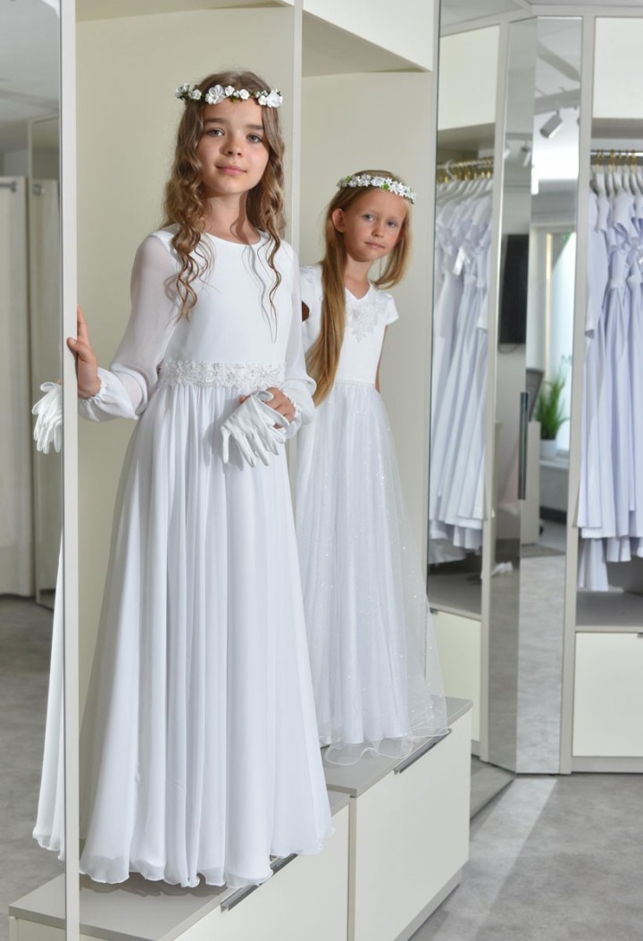 Sukienka do Pierwszej Komunii z muślinu - Emma BZ-118