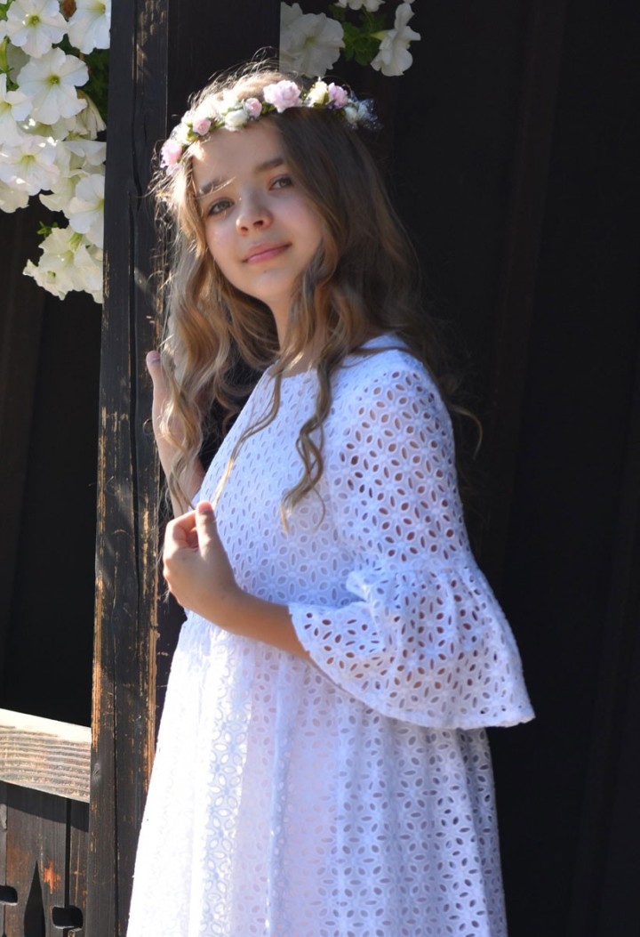 embroidered cotton dress