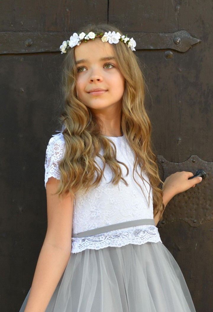 dress for a girl grey