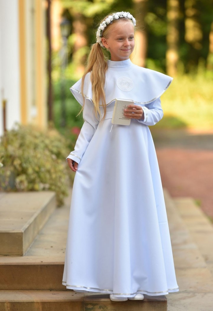 Alba liturgiczna z kołnierzem dla dziewczynki - Malwina 023 - MKMaryla