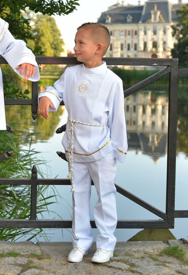 Bartosz 001 - Klasyczna prosta komża komunijna dla chłopca - MKMaryla