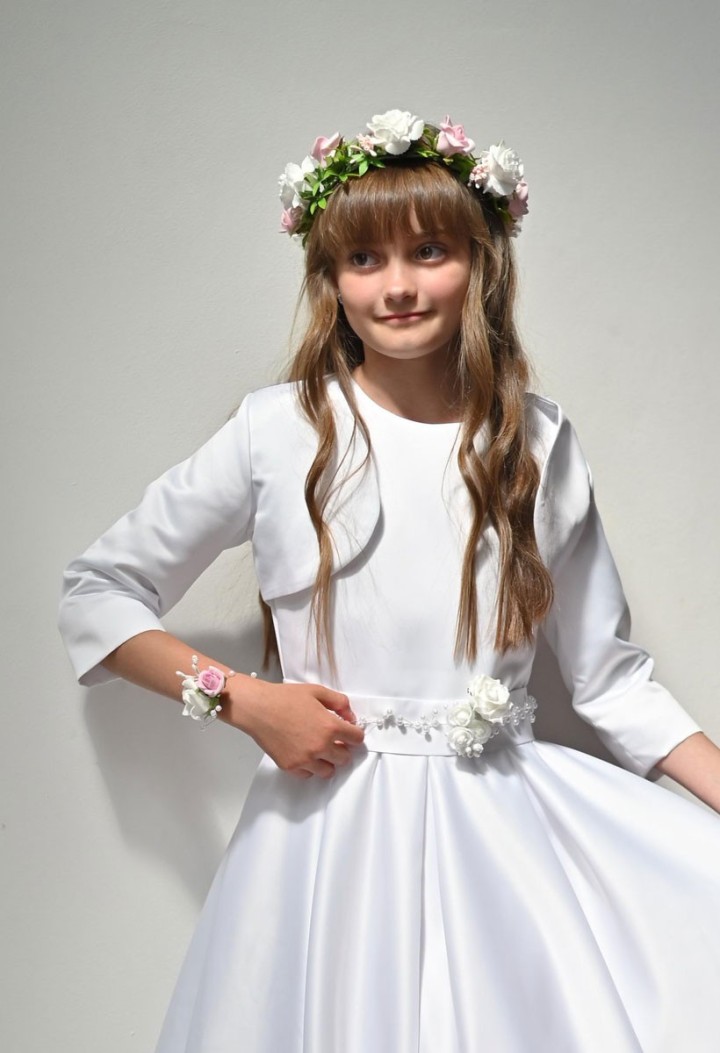 Lekka i elegancka propozycja sukienki na dzień Pierwszej Komunii - Elza 092 - MKMaryla