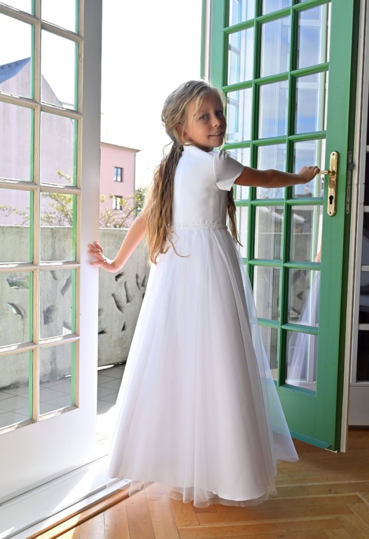 Delicate chiffon communion dress - Laura 179 - MKMaryla