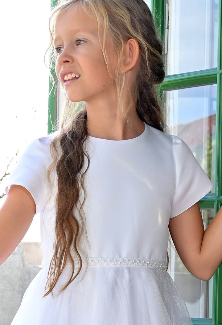 Chiffon communion dress for girls - Laura 179 - MKMaryla