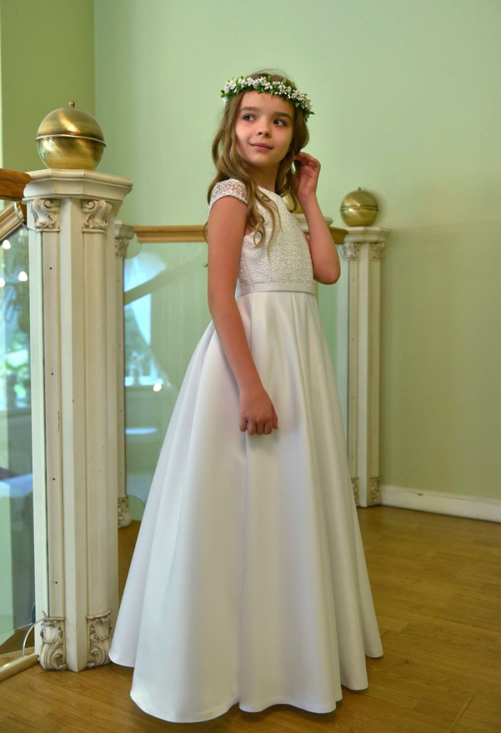 sukienka komunijna satynowa