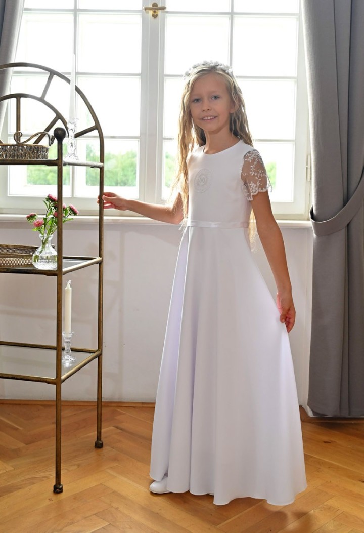 sukienka komunijna z koronką