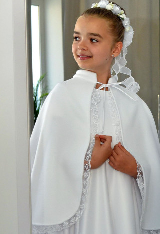 Kommunionmantel mit zarter Spitze - MKMaryla