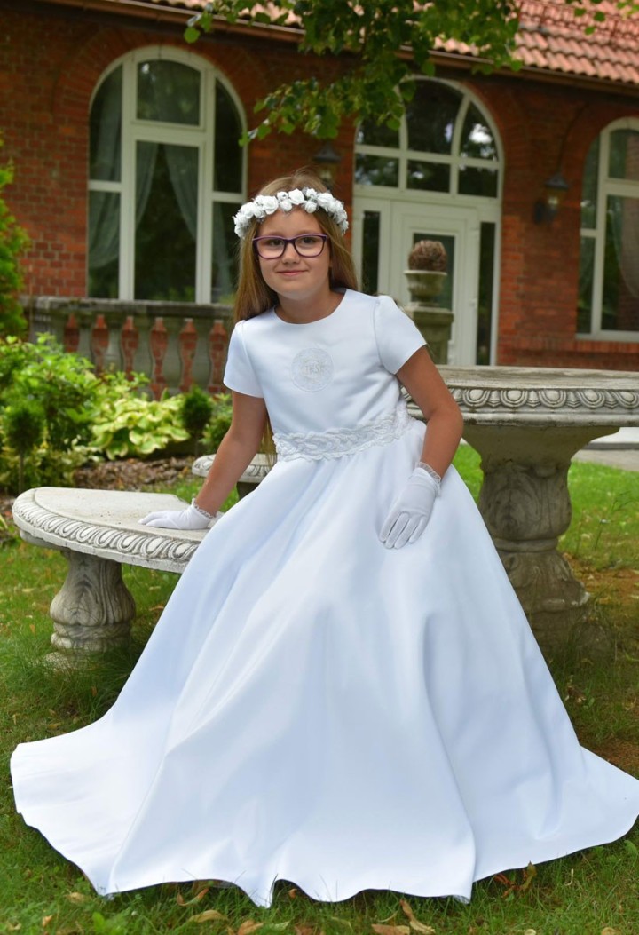 Schneewittchen voll Kreis Kommunion Kleid - Alicia 136 - MKMaryla