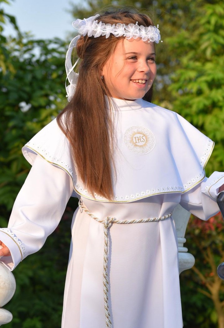 Alba komunijna dla dziewczynki z kołnierzem - Hania 104 - MKMaryla