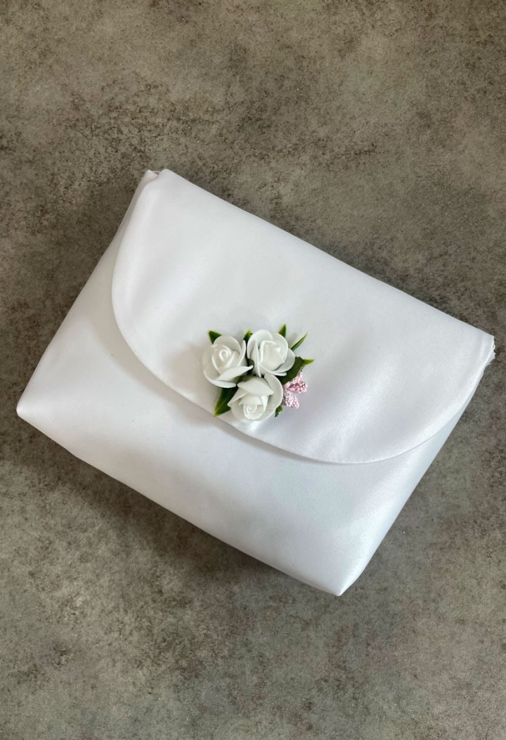 Communion bag with pink flowers - MKMaryla