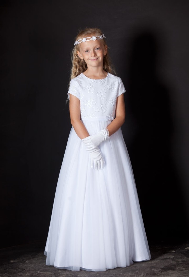 Szyfonowa sukienka do Pierwszej Komunii Świętej - Tosia 065 - MKMaryla