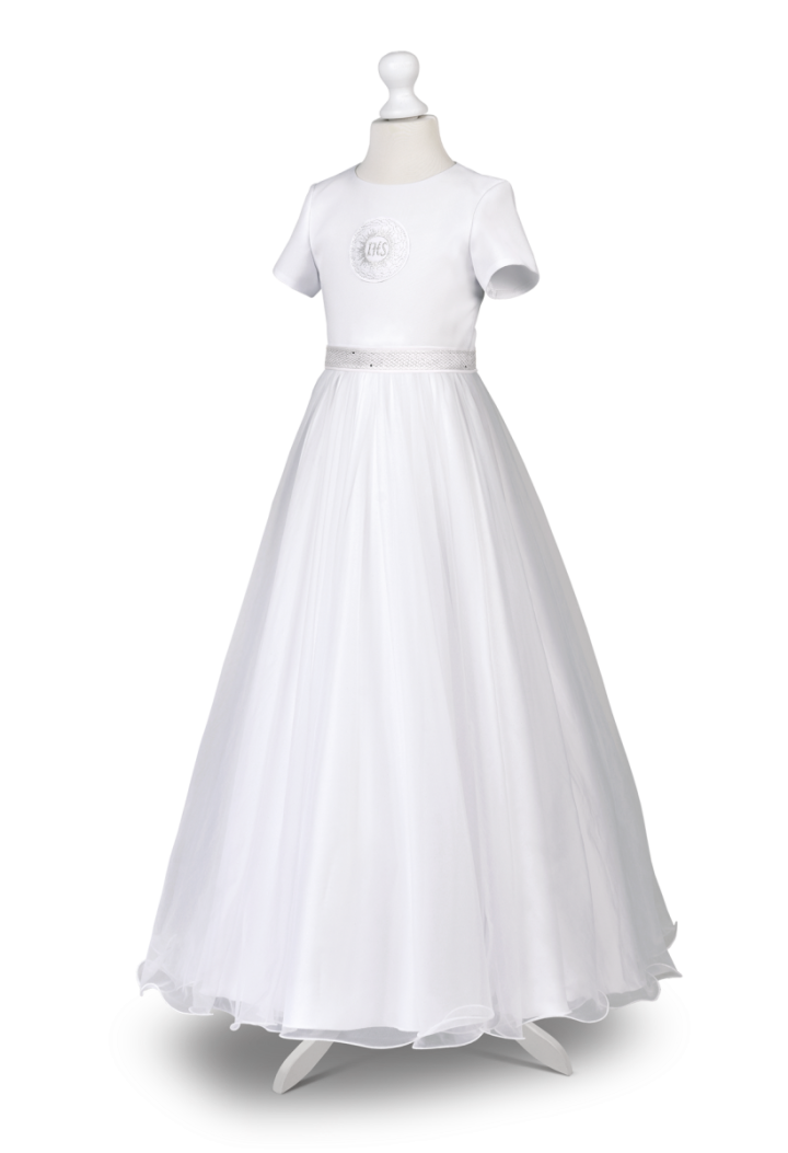 Satin and chiffon communion dress - Laura 025- MKMaryla