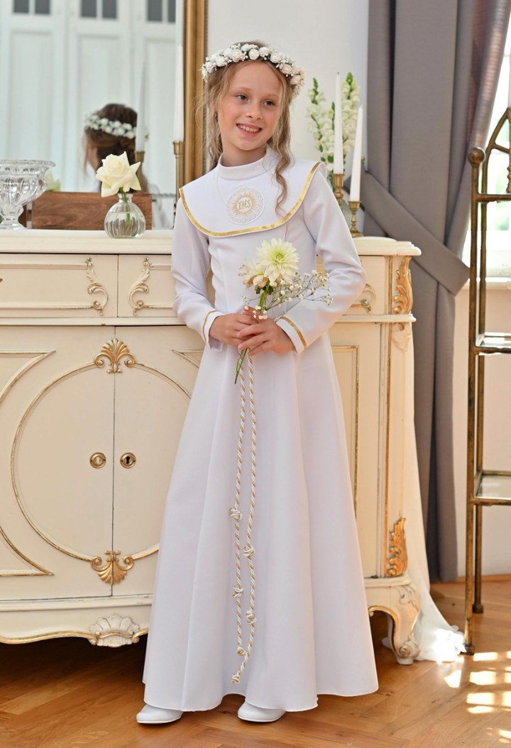 Proste i skromne sukienki komunijne szyte na miarę - Celinka 018 – MKMaryla