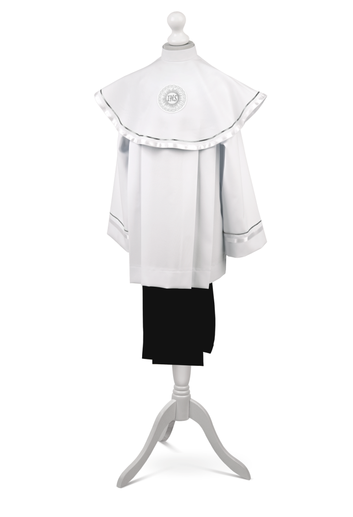 Communion communion robe with white and silver embellishments - Mark SR-021. - MKMaryla