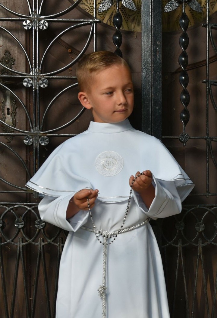 Długa alba chłopięca z dużym kołnierzem - Dominik 007 - MKMaryla