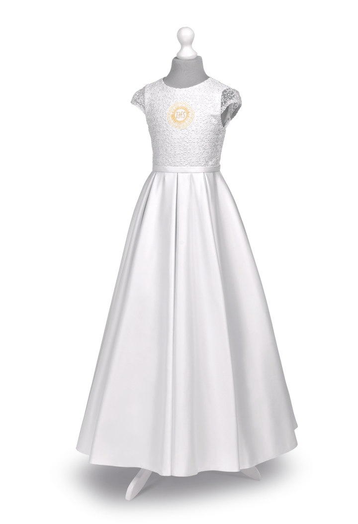 Elza 141 - satynowo-koronkowy wzór sukienki komunijnej - MK Maryla