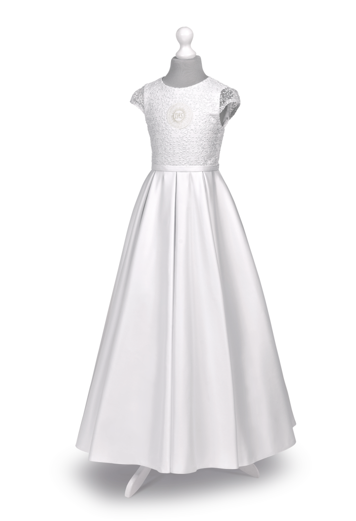 Elza 141 - satynowo-koronkowy wzór sukienki komunijnej - MK Maryla