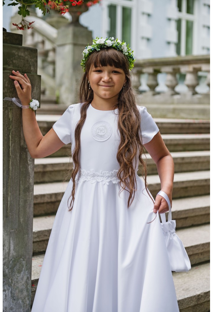 sukienka do komunii satynowa - producent - MK Maryla