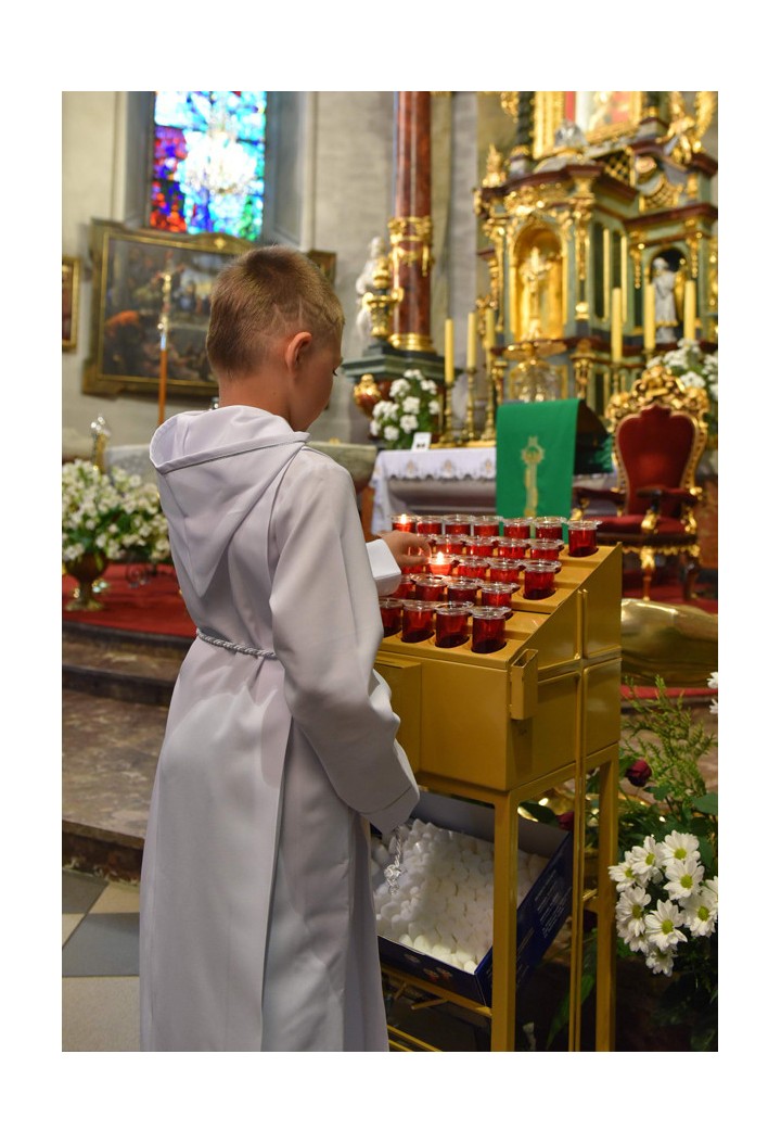 Długa alba komunijna dla chłopca kapturem - polski produkt - Jan 010 - MKMaryla