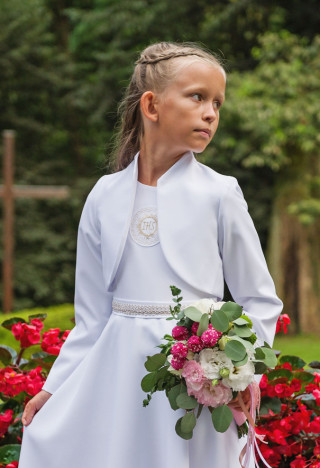 Bolerko streczowe na stójce - okrycia wierzchnie do Pierwszej Komunii - MKMaryla