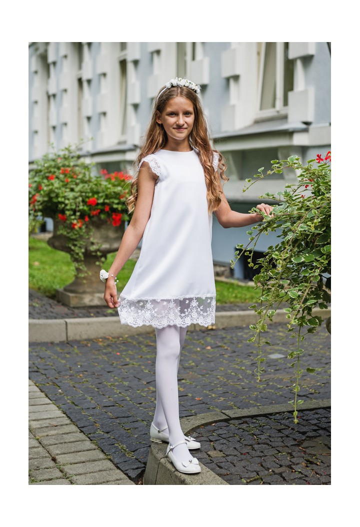 white satin girls dress