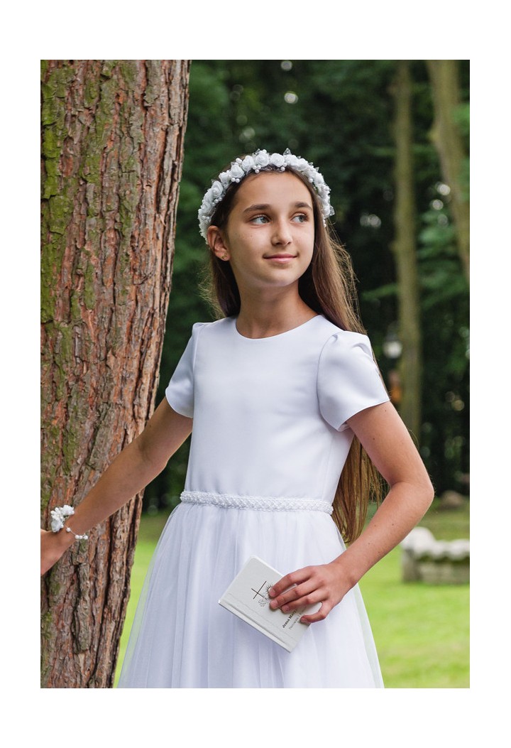 satin chiffon communion dress - Laura 179 - MKMaryla