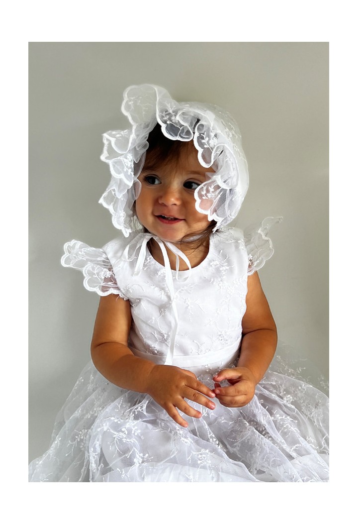 Koronkowa sukienka w stylu retro do chrztu - producent MK Maryla