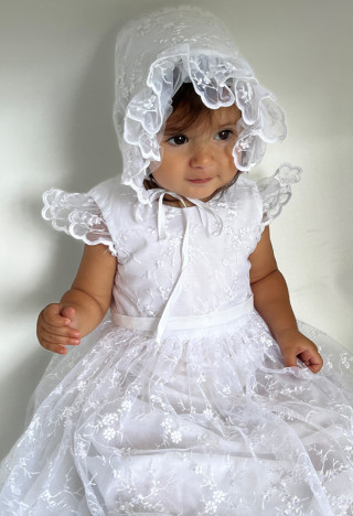 retro lace christening dress
