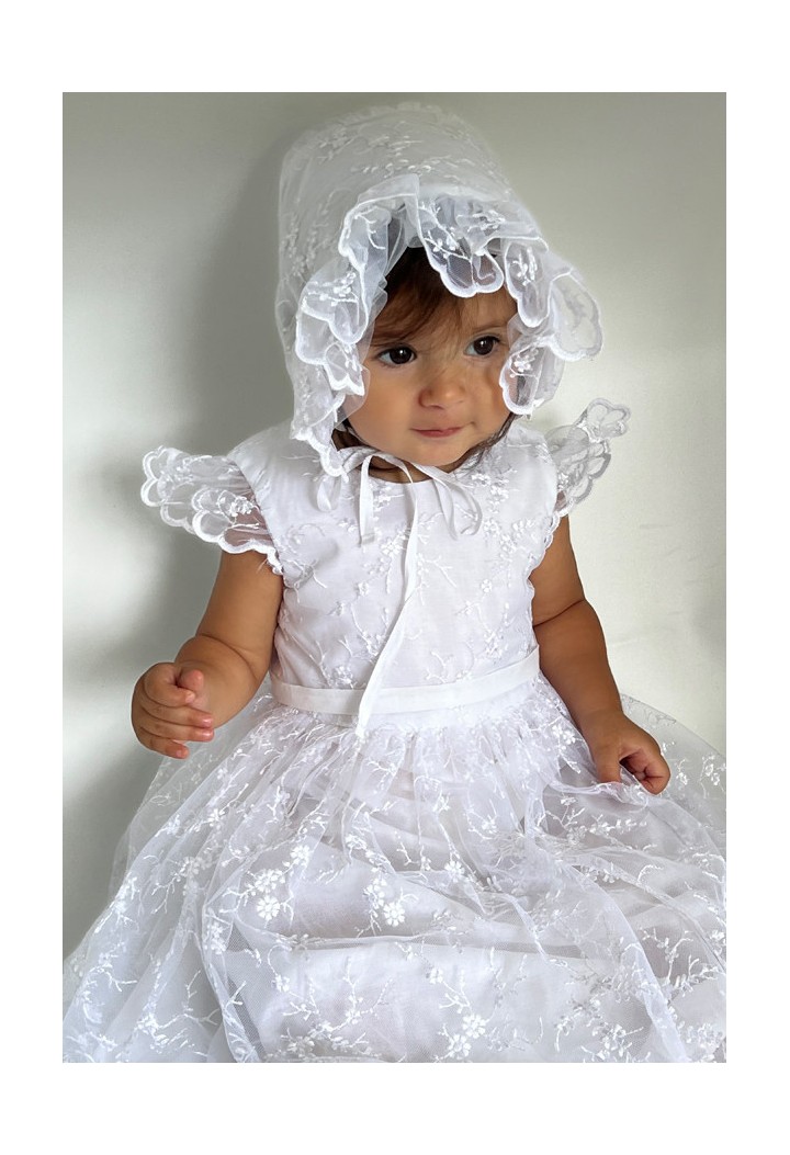 taufkleid retro spitze