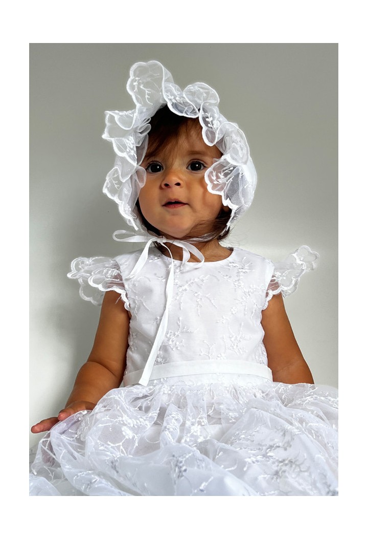 Taufkleid retro Baumwolle mit Spitze