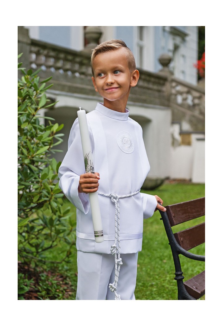 Bartholomäus 159 kurzes Kommuniongewand mit zarter Satinverzierung . MKMaryla