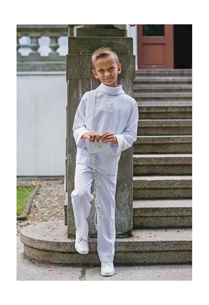 Communion outfit for boy decorated with ribbon Antoś 012 - MKMaryla