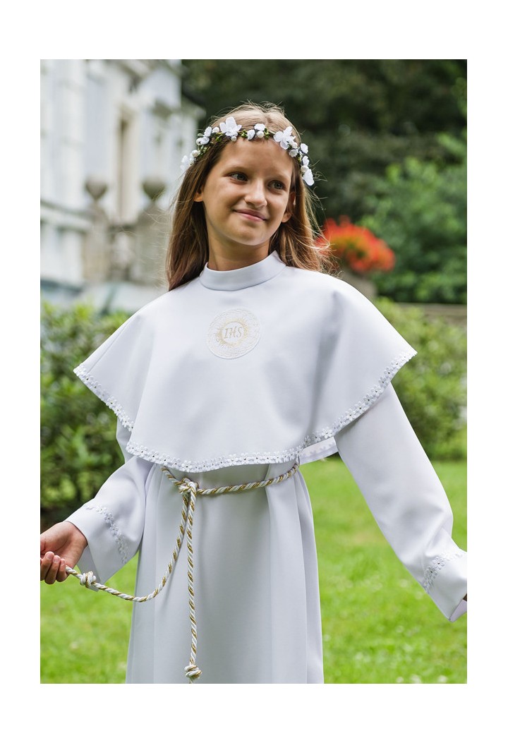 Alba komunijna z kołnierzem i zdobieniami Hania 103  MKMaryla