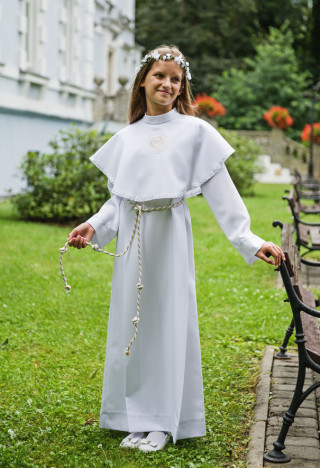 Klasyczna prosta alba komunijna dla dziewczynki - Hania 103 - MKMaryla