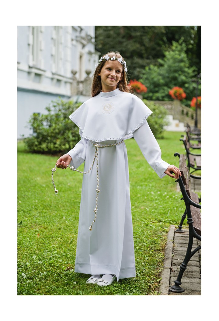 Klasyczna prosta alba komunijna dla dziewczynki - Hania 103 - MKMaryla