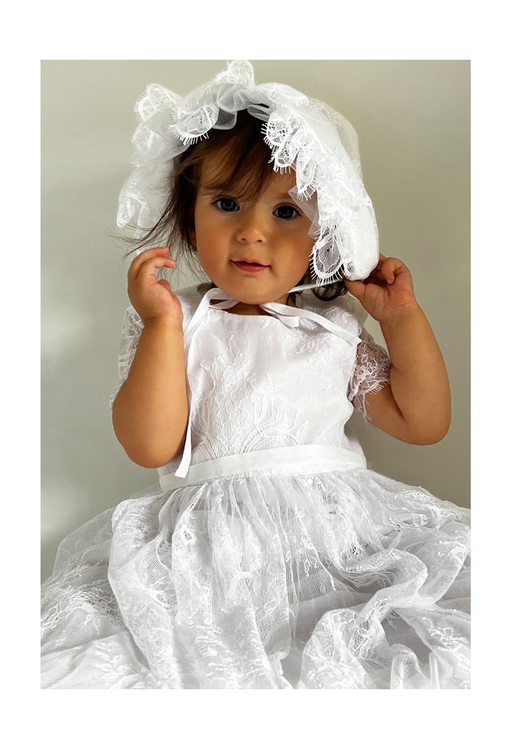christening lace cap MKMaryla