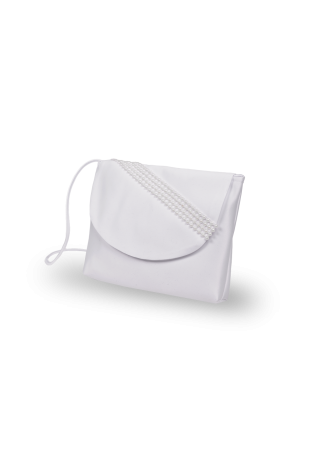 Kommunionbeutel aus Satin mit Perlen