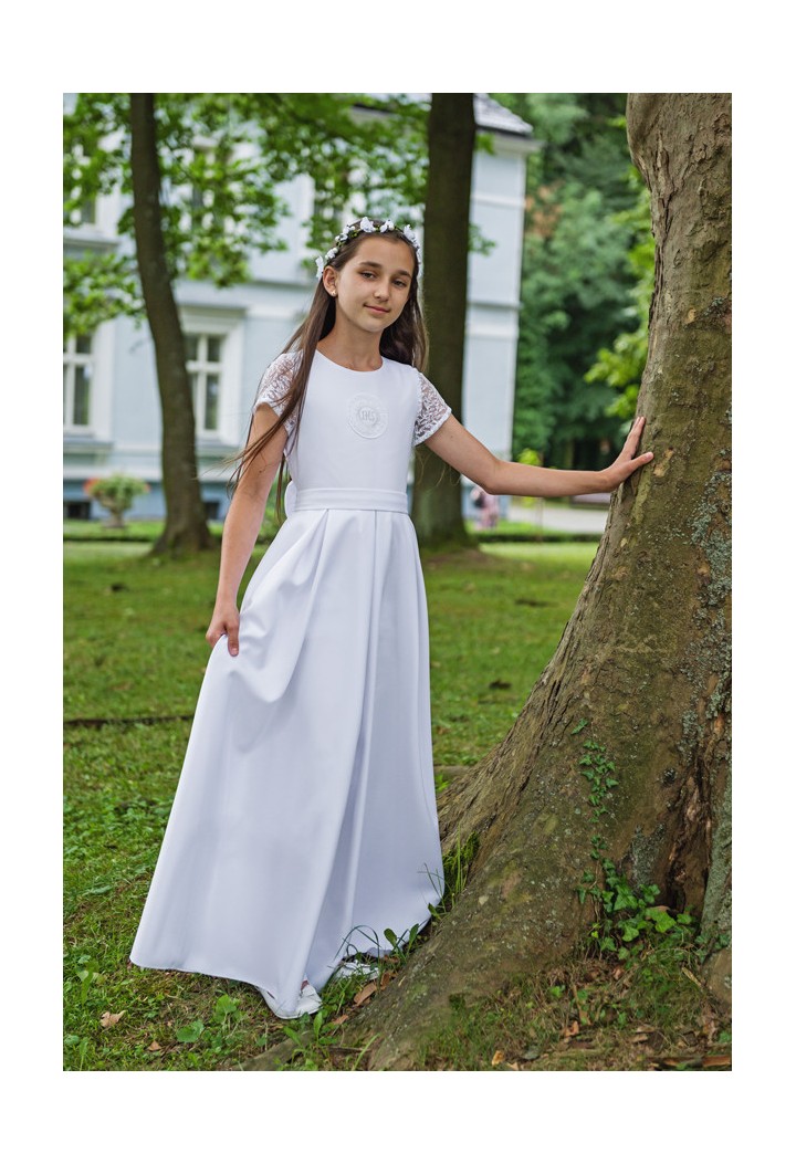 Sukienka komunijna z efektowną kokardą - Elza 134 – MKMaryla