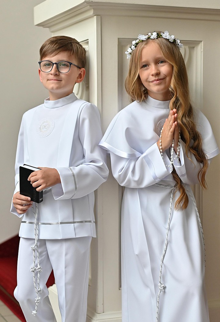 Stroje komunijne prosto od producenta - krótkie komże Bartosz 001  - MKMaryla