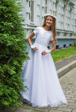 sukienka komunijna z satyny
