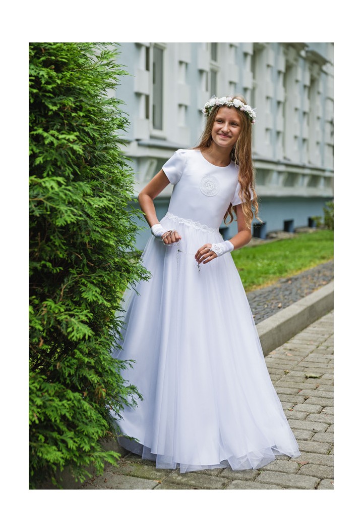 sukienka komunijna z satyny