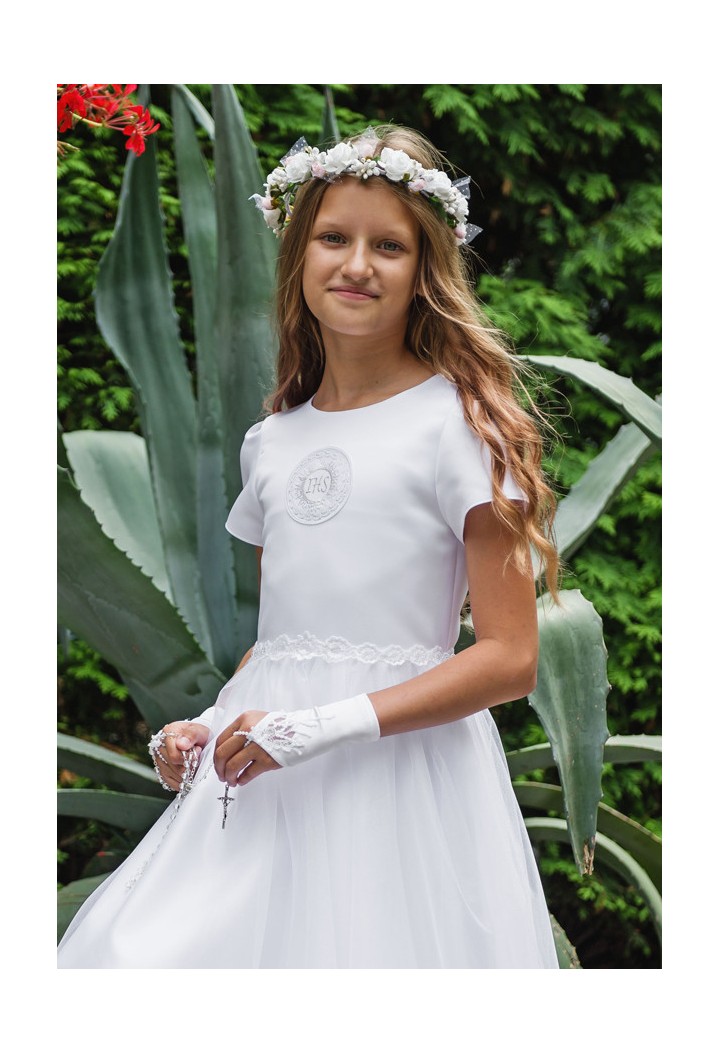 sukienka do pierwszej komunii z szyfonem