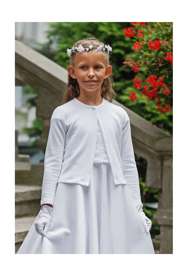 communion sweater for a girl with pearls