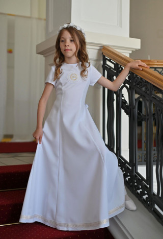 Sukienko alba komunijna dla dziewczynki z bolerkiem - Celinka 120 - MKMaryla