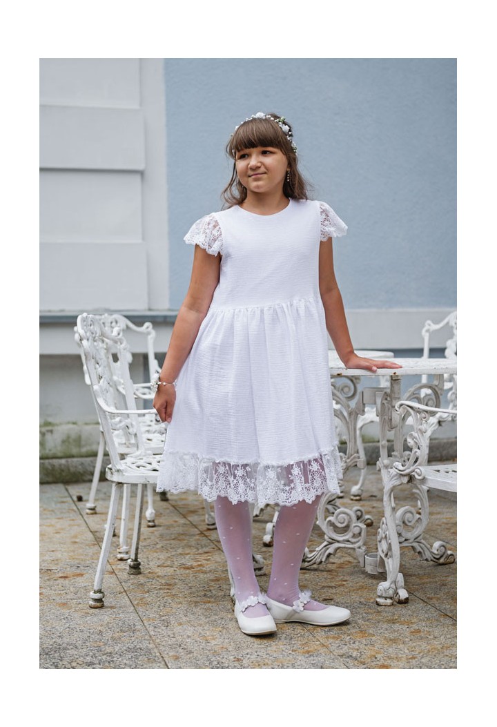 sukienka muślinowa dla dziewczynki szyta na miarę