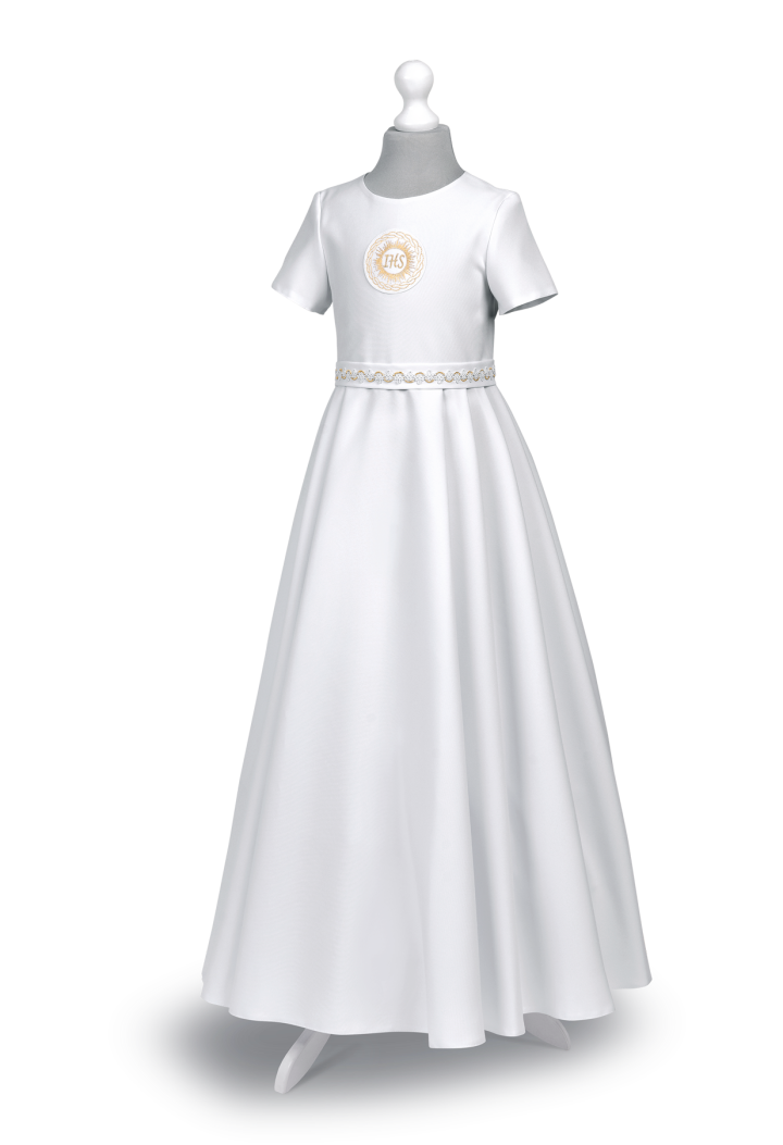 Sukienka komunijna z kontrafałdami